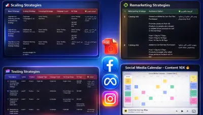 ملف استراتيجيات Testing Scaling Remarketing لاعلانات فيسبوك وانستجرام