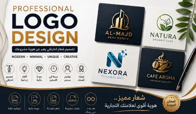 تصميم شعار احترافي يعبر عن هويتك التجارية بجودة عالية