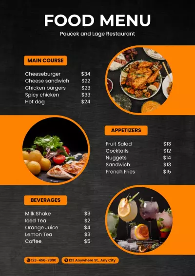 خدمه بوستر و menu قائمه طعام احترافي