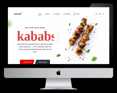 تنفيذ صفحة هبوط تحتوي علي اربعة اجزاء او بالاتفاق وهم(نافبار-فوتر)جزئين اساسين