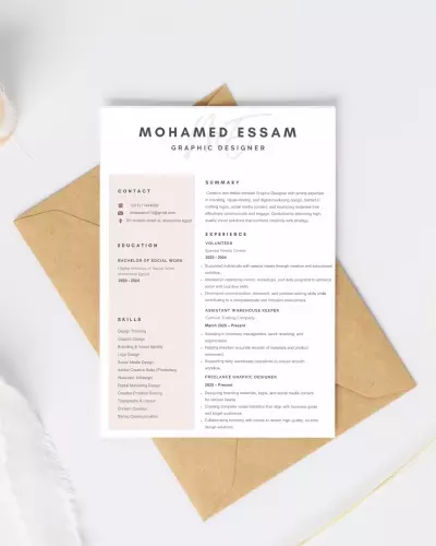 تصميم سيرة ذاتية احترافية باللغة العربية و الانجليزية متوافقة مع نظام ATS