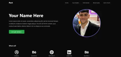 تصميم بورتفوليو احترافي شخصي باستخدام HTML, CSS, Bootstrap