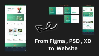 تحويل تصميم Figma, PSD إلى موقع ويب متجاوب مع أنيميشنز جذابة