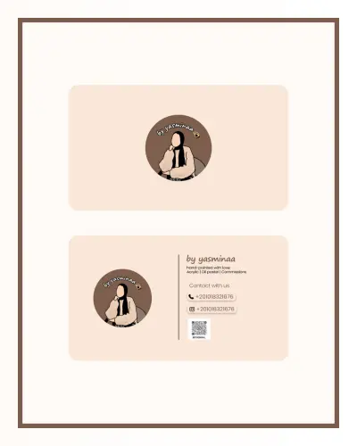 سأقوم بتصميم بطاقة عمل احترافية (Business Card) تعكس هوية مشروعك أو علامتك التجارية بطريقة أنيقة وعصرية. الهدف هو أن تكون البطاقة بسيطة، منظمة، وجذّابة لتترك انطباعًا قويًا عند عملائك.