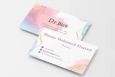 تصميم بطاقة عمل احترافية باللغة العربية أو الإنجليزية