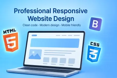إنشاء موقع احترافي متجاوب باستخدام HTML وCSS وJS وBootstrap