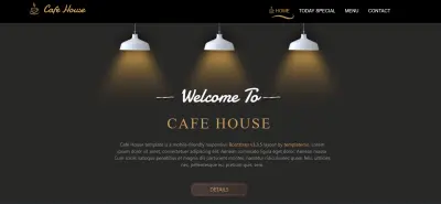 تصميم موقع كوفي شوب احترافي متجاوب باستخدام HTML وBootstrap