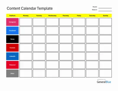 انشاء خطة محتوي اسبوعية/شهرية - Weekly/monthly content calendar