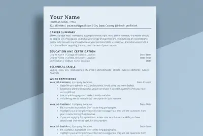 تصميم سيرة ذاتيه CV متوافق مع نظام ATS