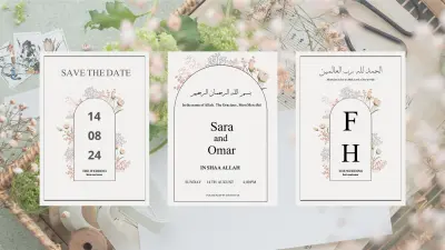 تصميم مخصص بالكامل يعكس هوية الزفاف وأجواءه.