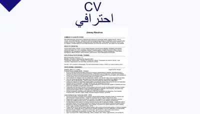 كتابة سيرة ذاتية احترافية Professional CV توافق نظام ATS