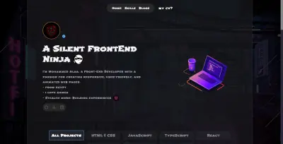 بورتفوليو ب React و أنيميشن