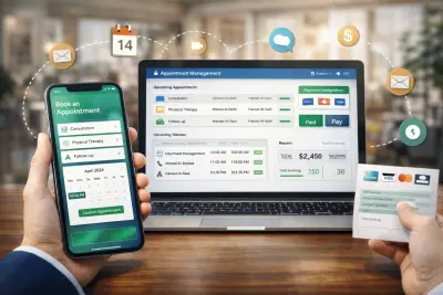 برمجة نظام حجز مواعيد إلكتروني متكامل يتيح لأصحاب الأعمال استقبال حجوزات العملاء أونلاين، مع لوحة تحكم للإدارة، وتنبيهات تلقائية، وإمكانية ربط بوابة دفع