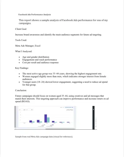 تحليل بيانات وأداء حملات إعلانات فيسبوك