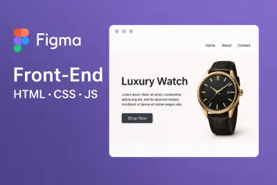 تصميم واجهات متجر ساعات عصرية باستخدام Figma و HTML/CSS/JS