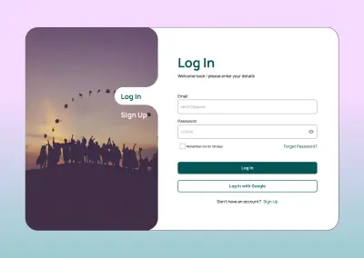 تصميم مراحل الlogin and sign up في الwebsite