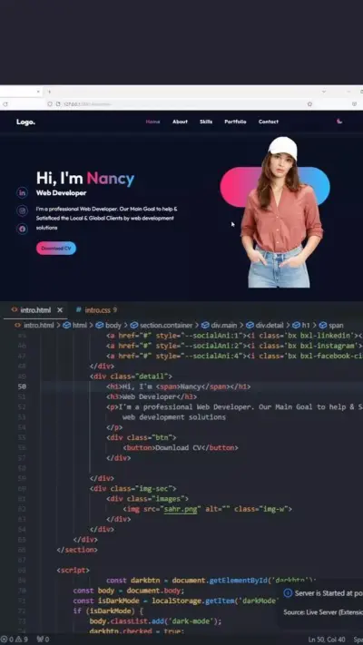 رمجة صفحة تعريفية لشركة أو شخص بـ HTML وCSS