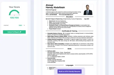 عمل سيرة ذاتية متوافقة مع ال ATS (100%)