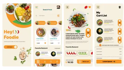 تصميم واجهات وتجربة مستخدم احترافية عدد اربع صفحات لتطبيقات الويب والموبايل