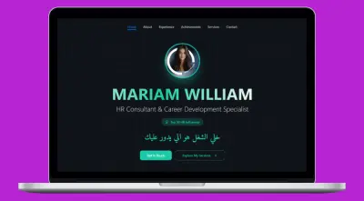 تصميم وبناء بورتفوليو شخصي احترافي ومعرض اعمال أونلاين