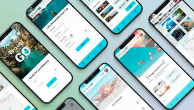 خدمة تصميم واجهات تطبيق محفظة سفر احترافي