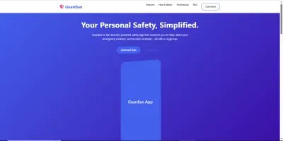 landing page for safety app