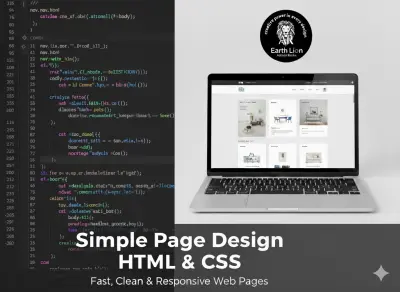 تصميم صفحات ويب احترافية متجاوبة بـ HTML وCSS بسرعة وجودة عالية