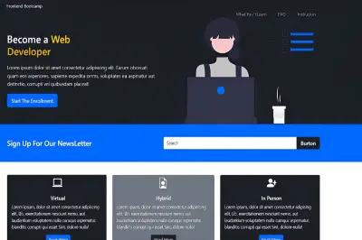 تصميم صفحة هبوط باستخدام HTML CSS JS