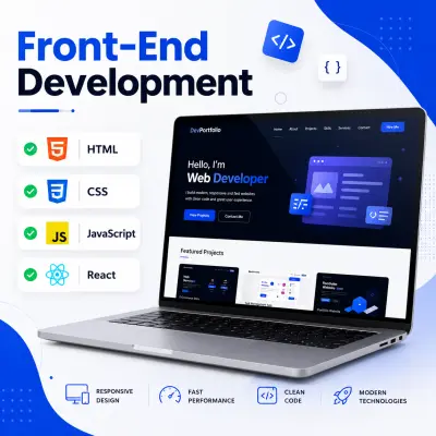 سأقوم بتطوير موقع Front-End احترافي باستخدام HTML CSS JavaScript وReact