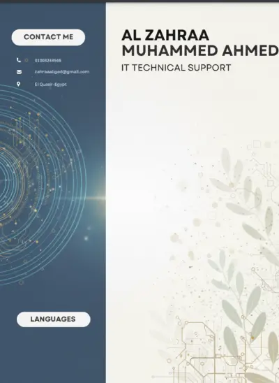 سأقوم بتصميم سيرة ذاتية احترافية (CV) منسقة بشكل جذاب ومناسبة لمجالك الوظيفي، مع تحسين وترتيب جميع المعلومات لتصبح واضحة وسهلة القراءة، وتسليمها بصيغة PDF عالية الجودة.