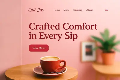 سأقوم بتصميم Landing Page احترافية لمطعم أو كافيه باستخدام React وTailwind CSS