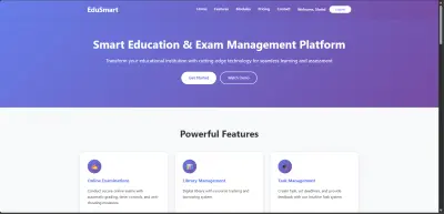 تصميم وتنفيذ منصة تعليمية ذكية وإدارة امتحانات باستخدام HTML وCSS وJavaScript