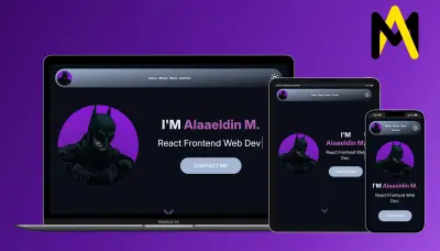 تصميم موقع portfolio باستخدام HTML5, CSS3, JavaScript
