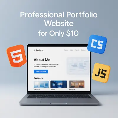 إنشاء موقع بورتفوليو احترافي صفحه واحده  HTML/CSS/JS لعرض أعمالك وخدماتك فقط بـ 5$