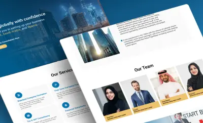 تصميم موقع إلكتروني احترافي من صفحتين محترف وعصري