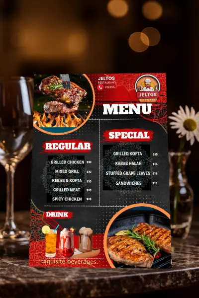تصميم منيو احترافي للمطاعم والكافيهات