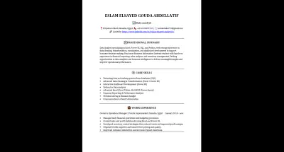 عمل سيرة ذاتيه احترافيه جدا تتوافق مع نظام ATS العالمي