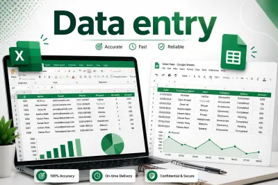 صورة العمل تنظيم وإدخال البيانات باحترافية ودقة عالية