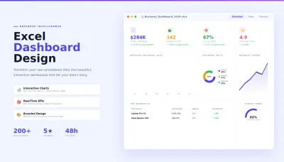 أقدم خدمة تصميم Dashboard احترافي باستخدام Excel لتحليل البيانات وعرضها بشكل واضح وتفاعلي يساعدك على اتخاذ قرارات دقيقة.