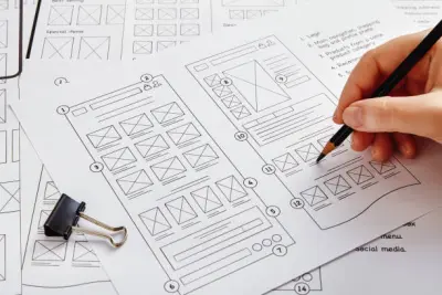 تصميم Wireframe احترافي لشاشة موقع أو تطبيق