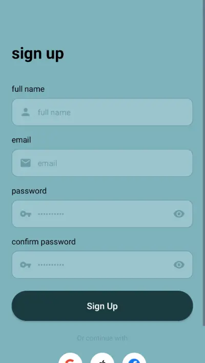تنفيذ شاشة تسجيل مستخدم جديد (Signup) بسيطة في Flutter مقابل 5 دولار