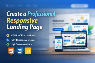 صفحة هبوط landing Page Using Html, CSS, Bootstrap, JS
