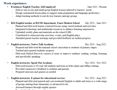 صياغة سيرة ذاتية احترافية CV