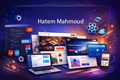 خدمة تصميم وتطوير واجهات ويب عصرية باستخدام HTML، CSS، JavaScript (ES6+) أو React.js مع Tailwind CSS