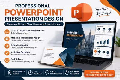 كتابة وتصميم عروض PowerPoint احترافية
