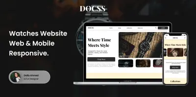 تصميم واجهة متجر ساعات احترافي UI/UX متجاوب Web & Mobile