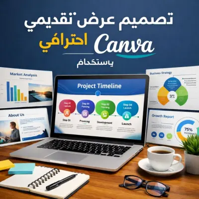 تقديم عرض تقديمي منظم عبر Canva