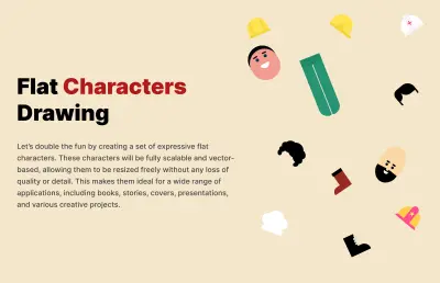 تصميم شخصية واحدة بنمط Flat Character