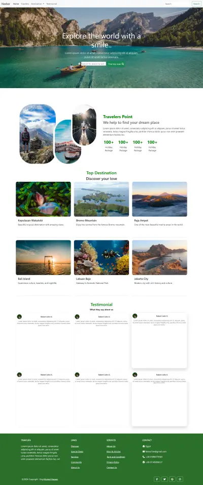 تصميم وتطوير موقع إلكتروني لرحلات السفر والسياحة