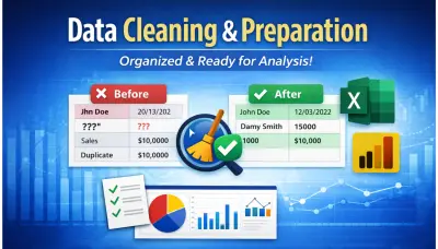 تنظيف ومعالجة البيانات باستخدام Excel أو Power BI باحترافية